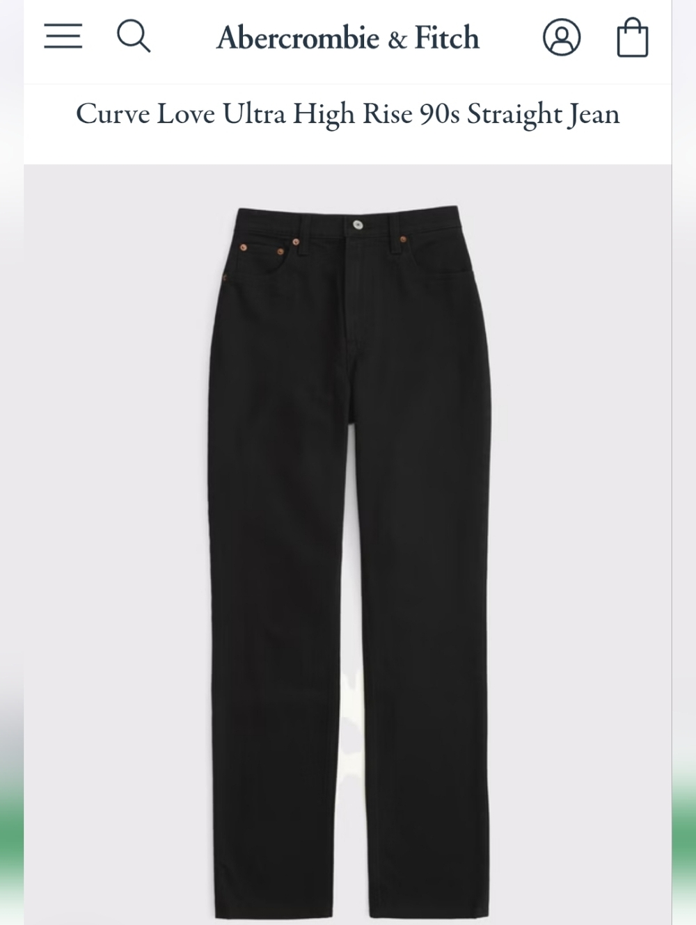 Abercrombie & Fitch Curve Love Ultra High Rise 90s Straight Jean